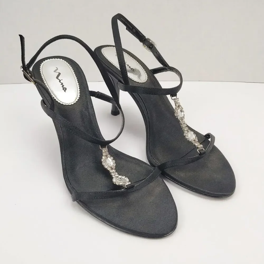 Nina Black Strappy Heels